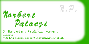 norbert paloczi business card